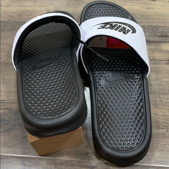 NIKE BENASSI JDI SLIDES white/black-black men’s - Picture 10 of 16